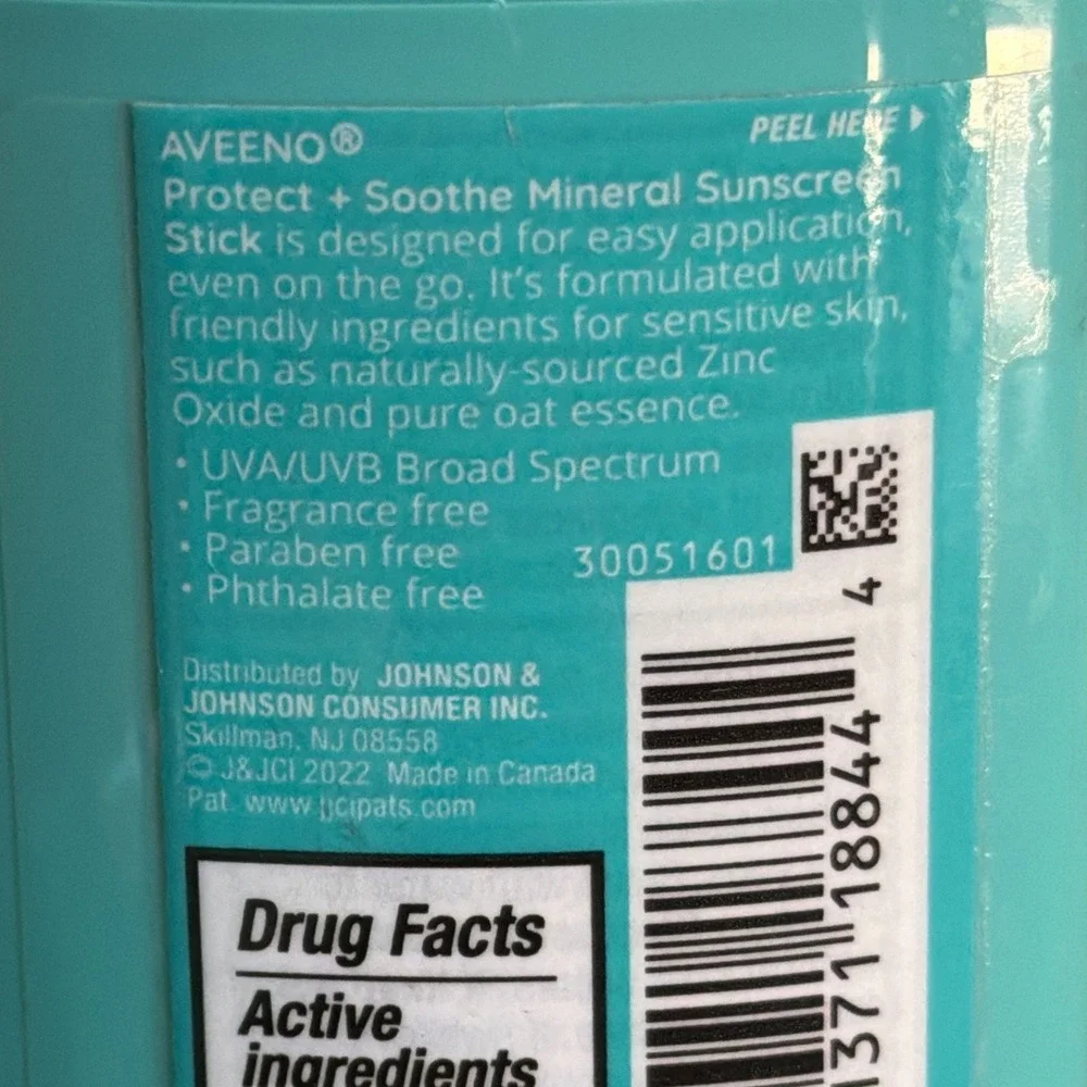 Aveeno Protect + Soothe Mineral Sunscreen Stick -Sensitive Skin, SPF 50 - 2 Pk